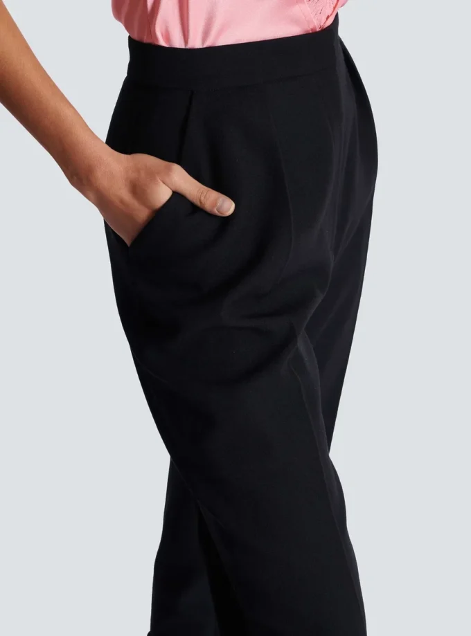 High-waisted grain de poudre trousers High-waisted grain de poudre trousers