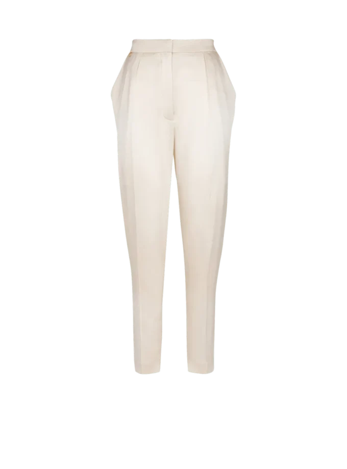 High-waisted silk trousers High-waisted silk trousers