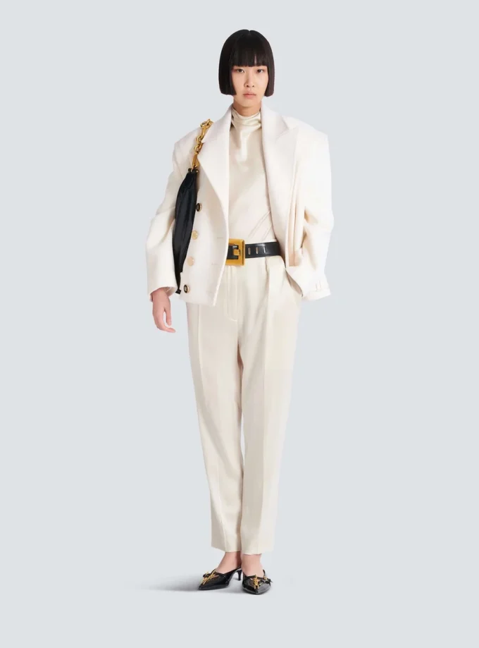 High-waisted silk trousers High-waisted silk trousers