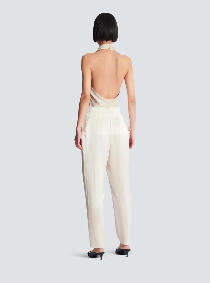 High-waisted silk trousers High-waisted silk trousers