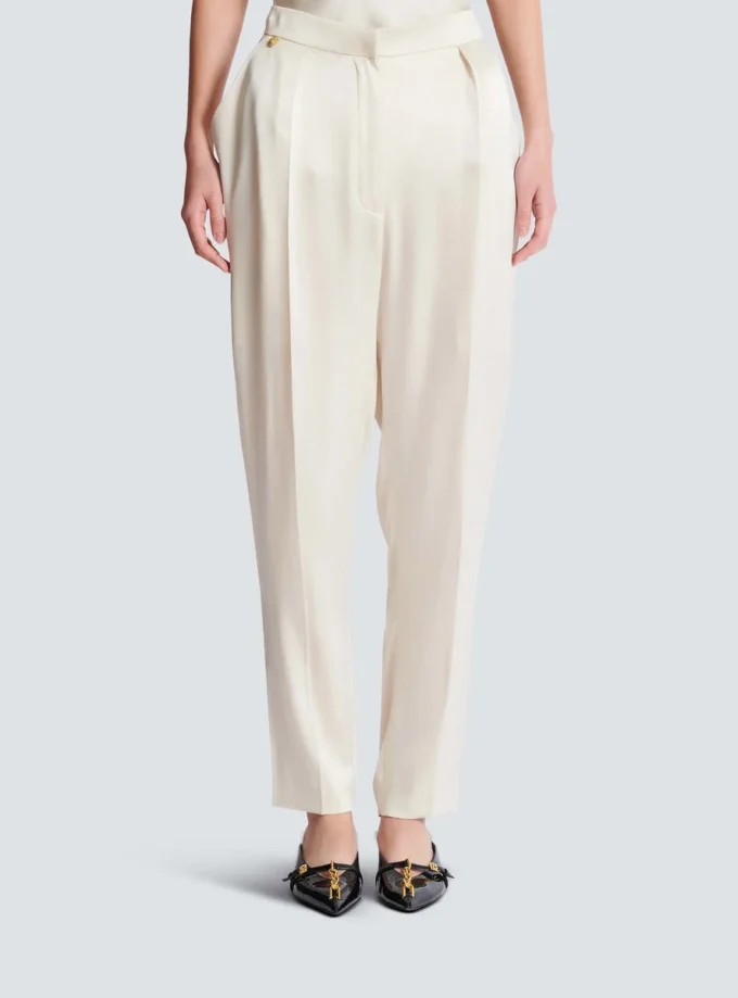 High-waisted silk trousers High-waisted silk trousers