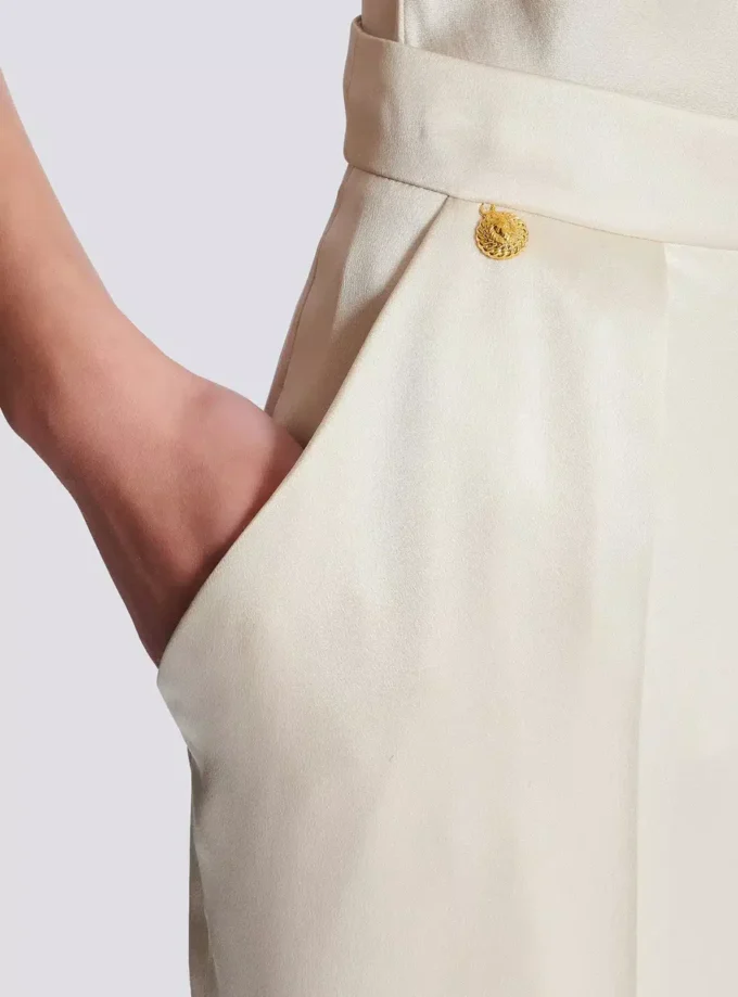 High-waisted silk trousers High-waisted silk trousers