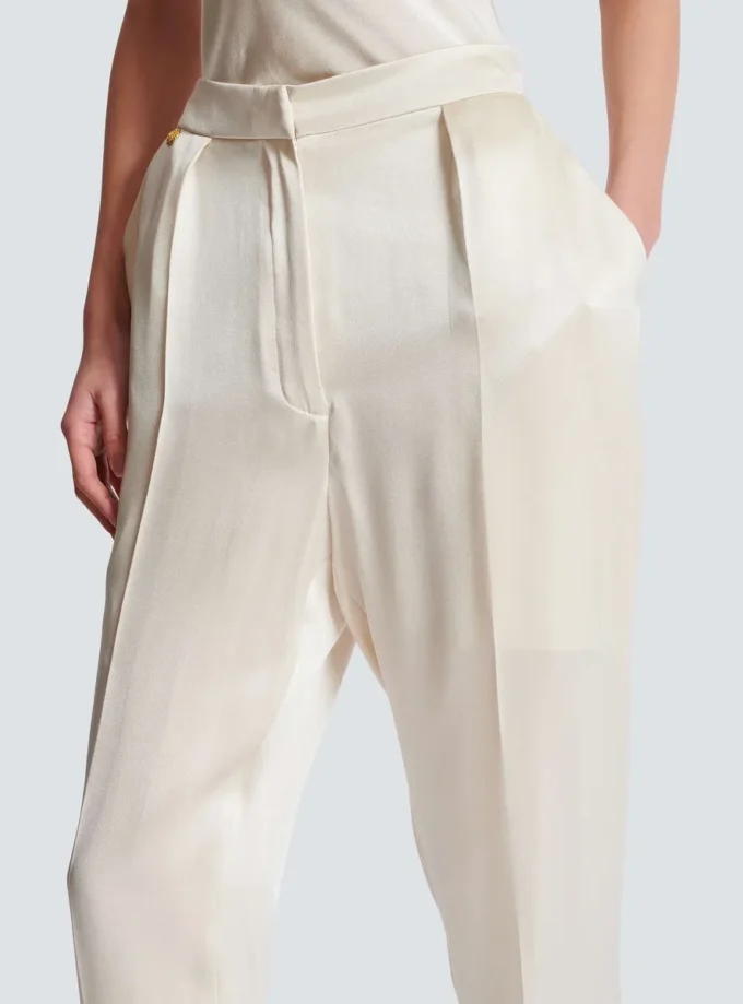 High-waisted silk trousers High-waisted silk trousers