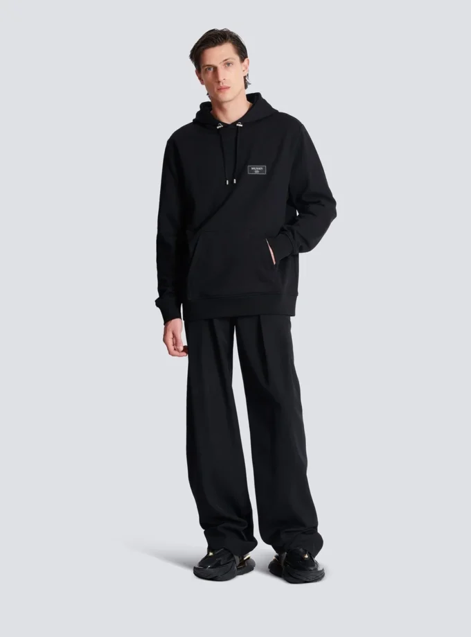 Hoodie with Balmain Couture label Hoodie with Balmain Couture label