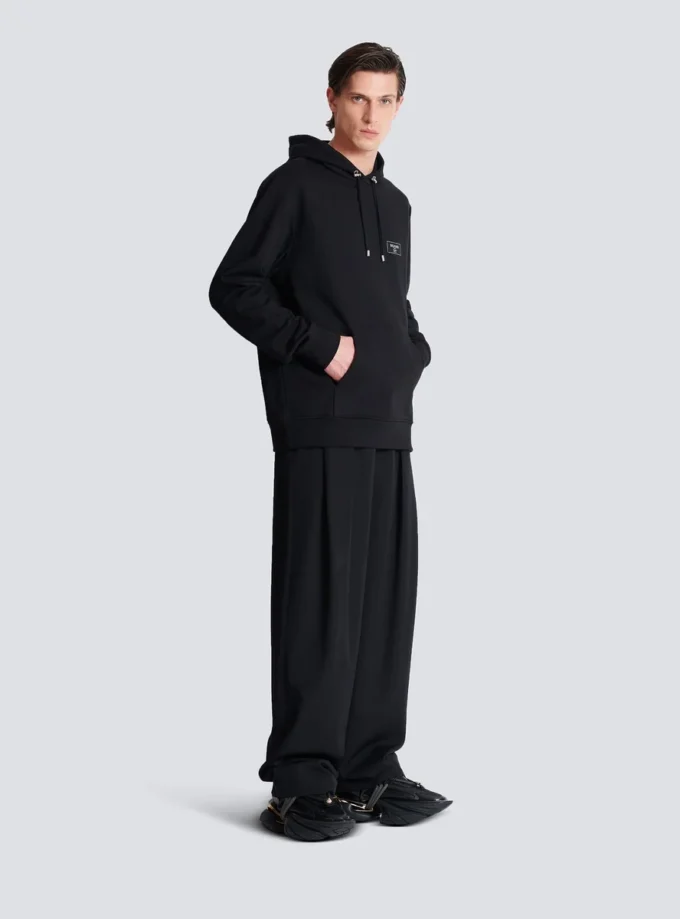 Hoodie with Balmain Couture label Hoodie with Balmain Couture label