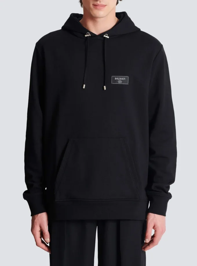Hoodie with Balmain Couture label Hoodie with Balmain Couture label