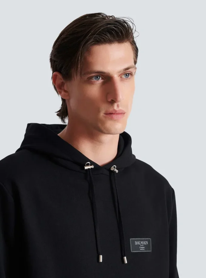 Hoodie with Balmain Couture label Hoodie with Balmain Couture label