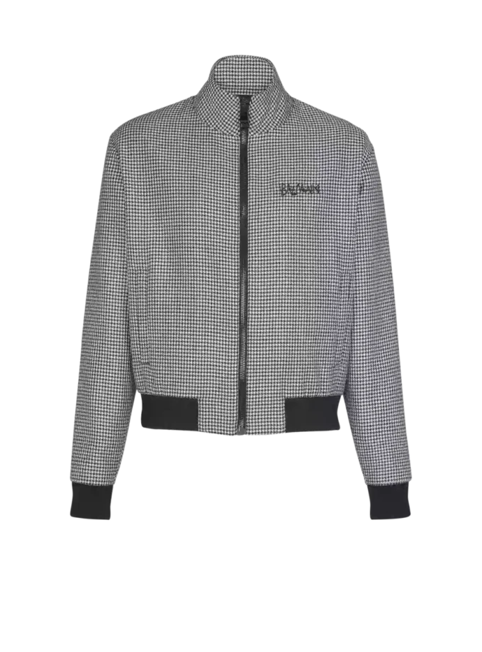 Houndstooth wool jacket