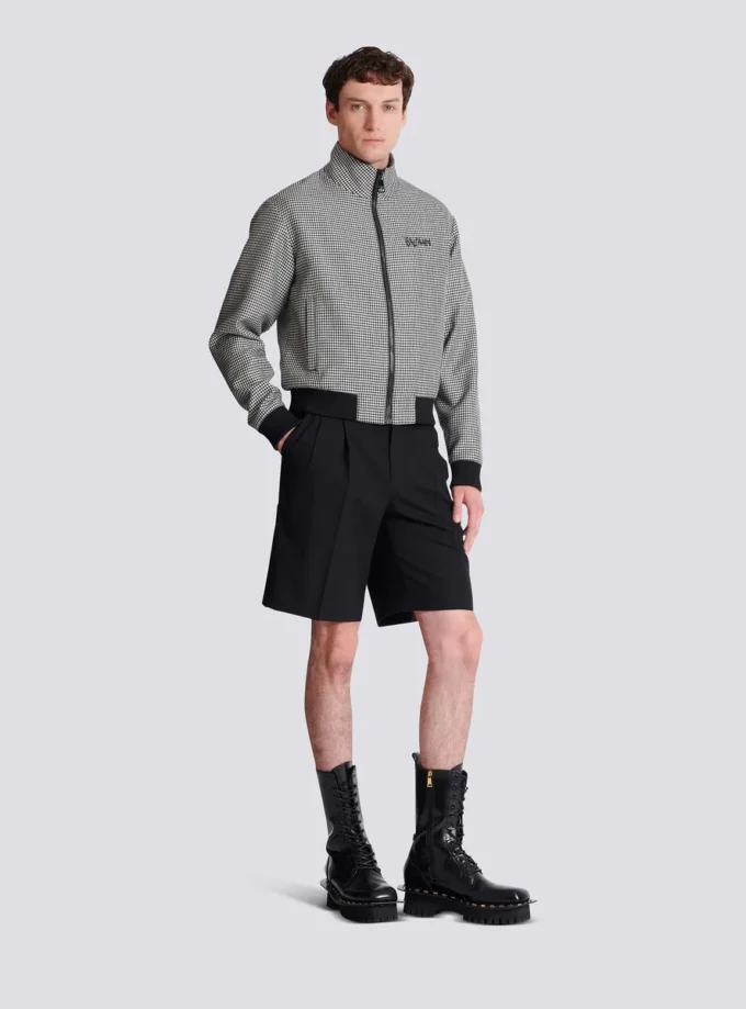 Houndstooth wool jacket