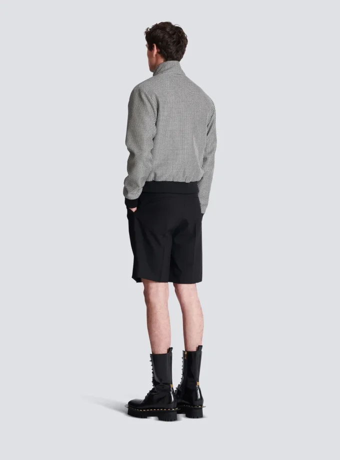 Houndstooth wool jacket