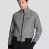 Houndstooth wool jacket