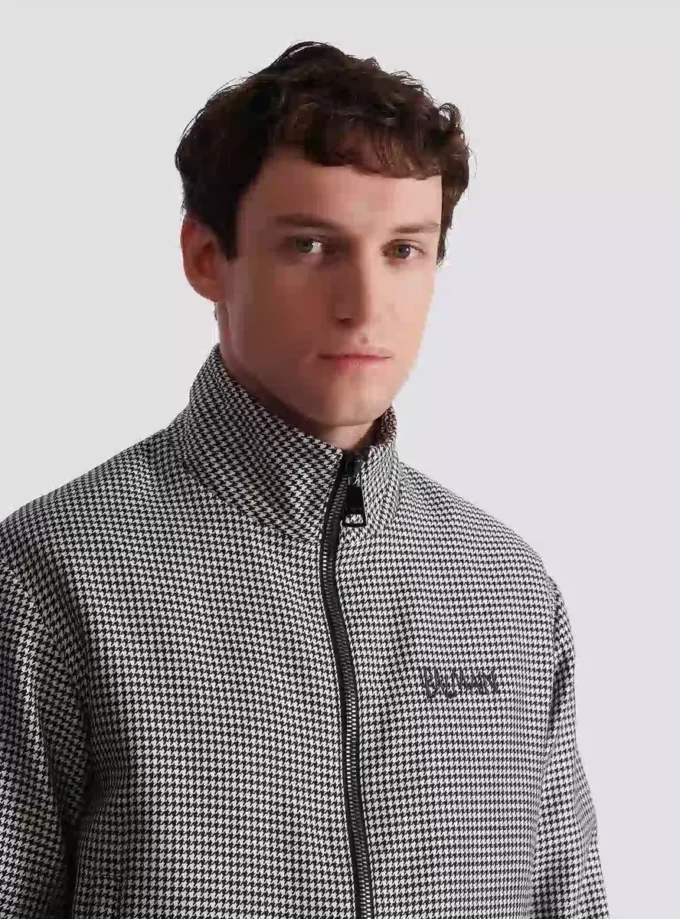 Houndstooth wool jacket