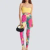 Jersey leggings with roses print Jersey leggings with roses print