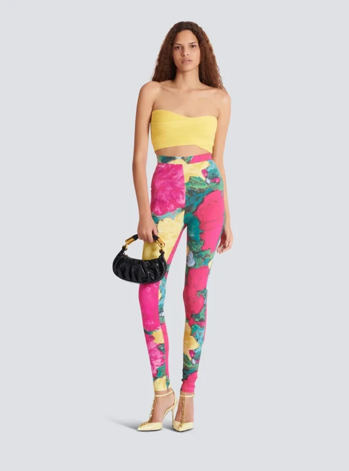 Jersey leggings with roses print Jersey leggings with roses print