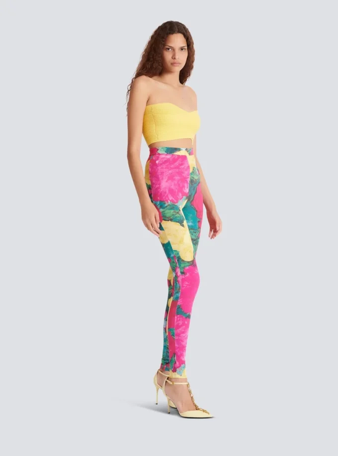 Jersey leggings with roses print Jersey leggings with roses print