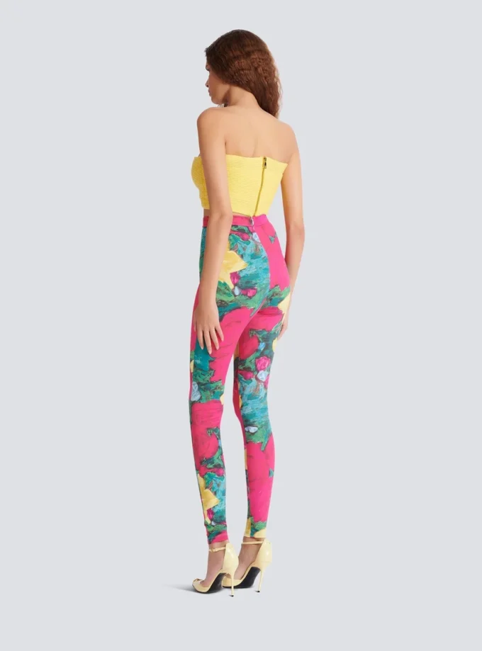 Jersey leggings with roses print Jersey leggings with roses print