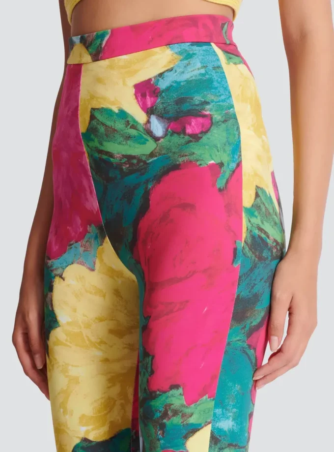 Jersey leggings with roses print Jersey leggings with roses print