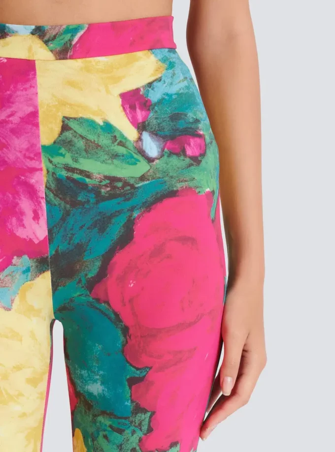 Jersey leggings with roses print Jersey leggings with roses print