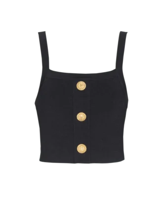 Knit bralette top with buttons