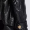 Lambskin leather parka with topstitched Diamond pattern