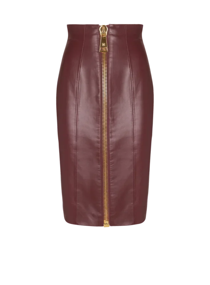Lambskin leather pencil skirt Lambskin leather pencil skirt