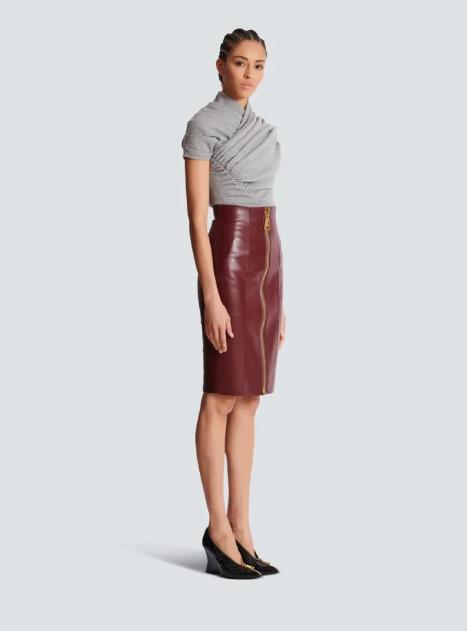 Lambskin leather pencil skirt Lambskin leather pencil skirt