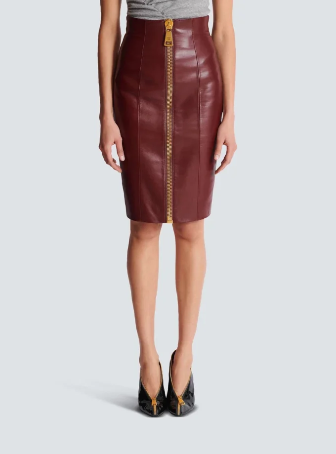 Lambskin leather pencil skirt Lambskin leather pencil skirt