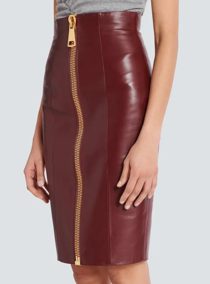 Lambskin leather pencil skirt Lambskin leather pencil skirt