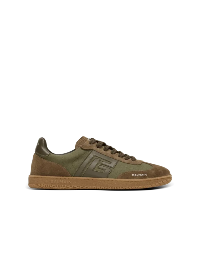 Leather and canvas Balmain Swan trainers Leather and canvas Balmain Swan trainers