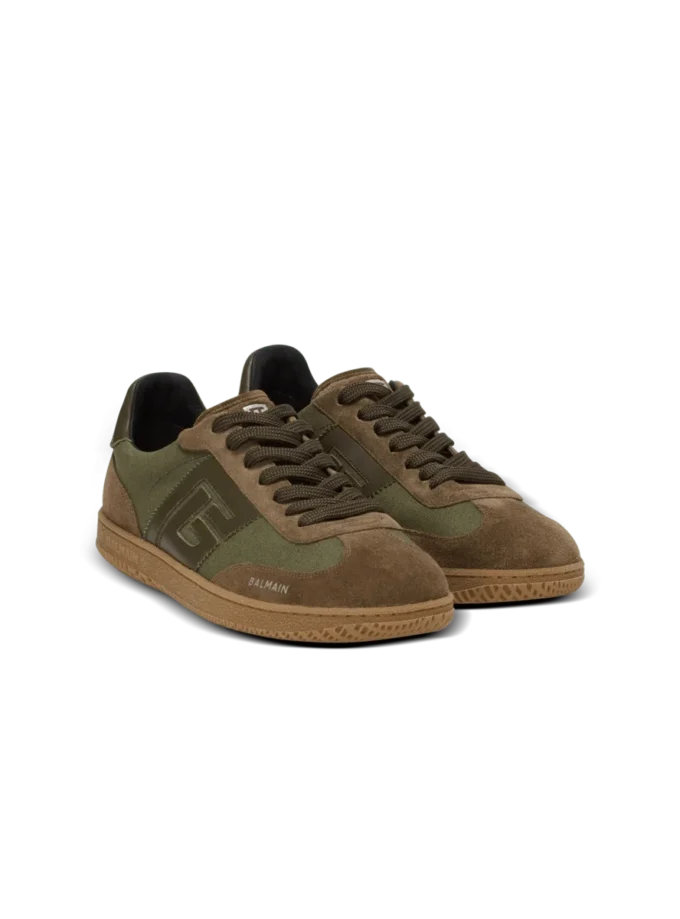 Leather and canvas Balmain Swan trainers Leather and canvas Balmain Swan trainers