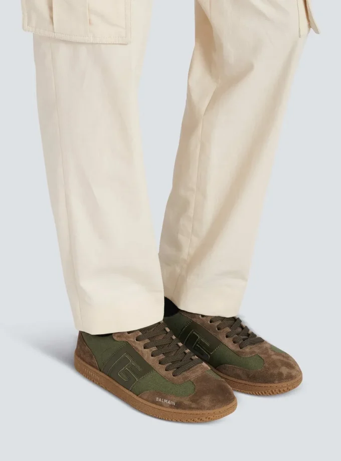 Leather and canvas Balmain Swan trainers Leather and canvas Balmain Swan trainers