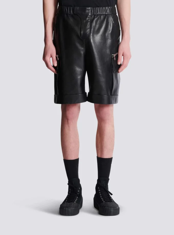 Leather cargo Bermuda shorts Leather cargo Bermuda shorts