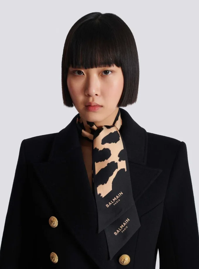 Leopard print silk bandana