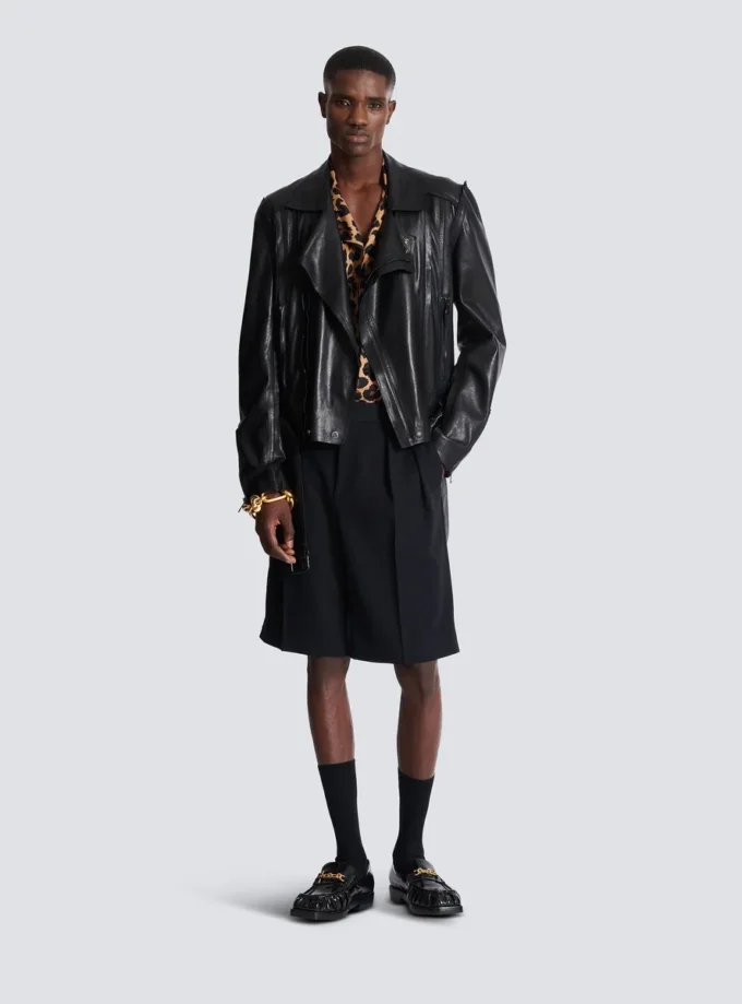 Lightweight lambskin leather biker jacket Lightweight lambskin leather biker jacket