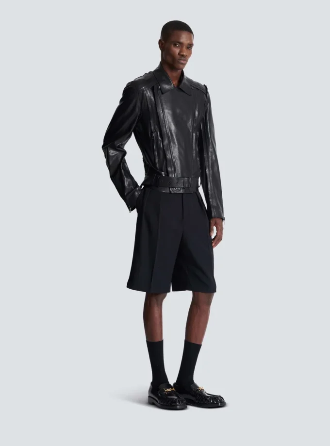 Lightweight lambskin leather biker jacket Lightweight lambskin leather biker jacket