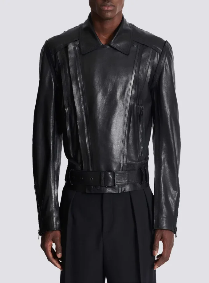 Lightweight lambskin leather biker jacket Lightweight lambskin leather biker jacket