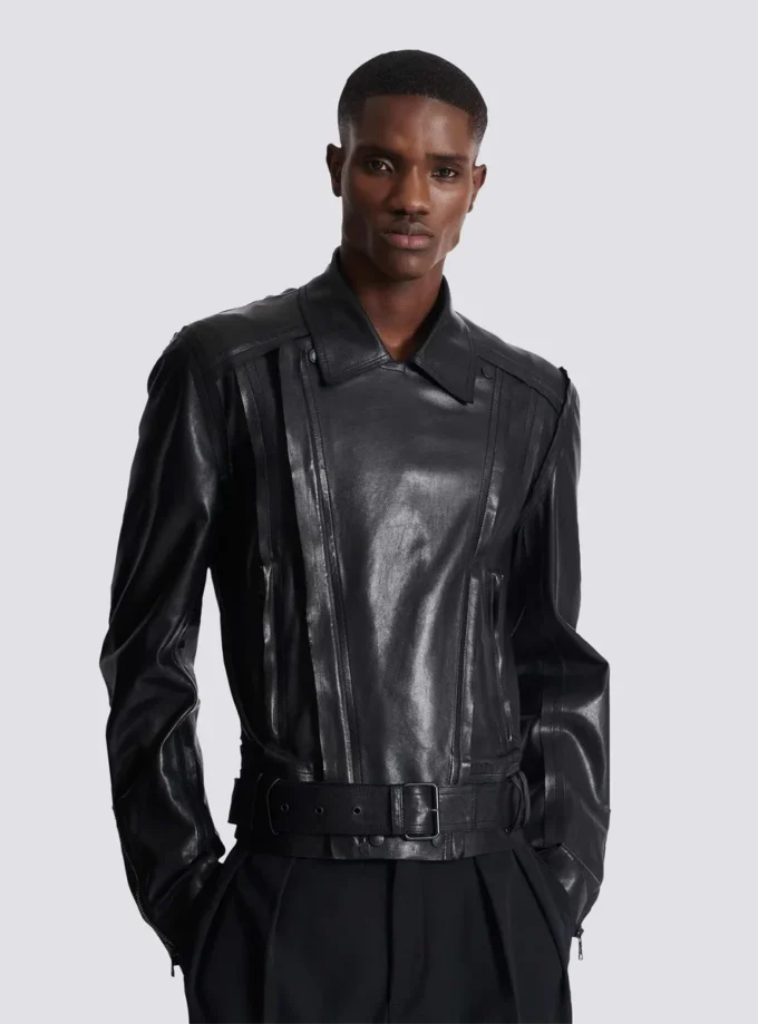 Lightweight lambskin leather biker jacket Lightweight lambskin leather biker jacket