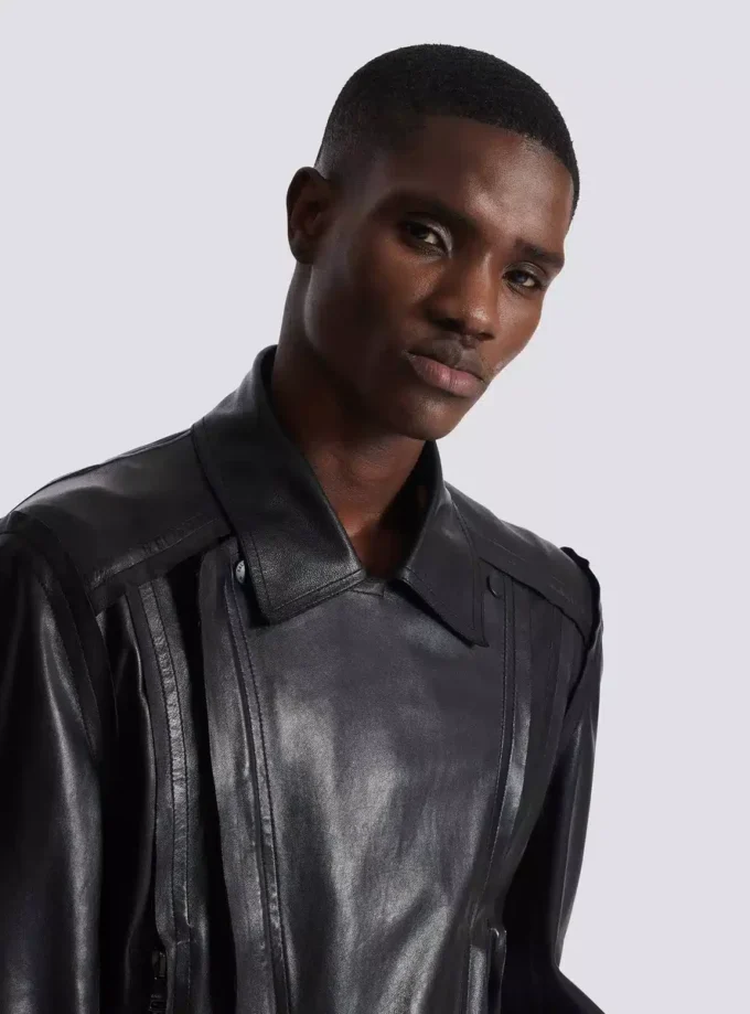 Lightweight lambskin leather biker jacket Lightweight lambskin leather biker jacket