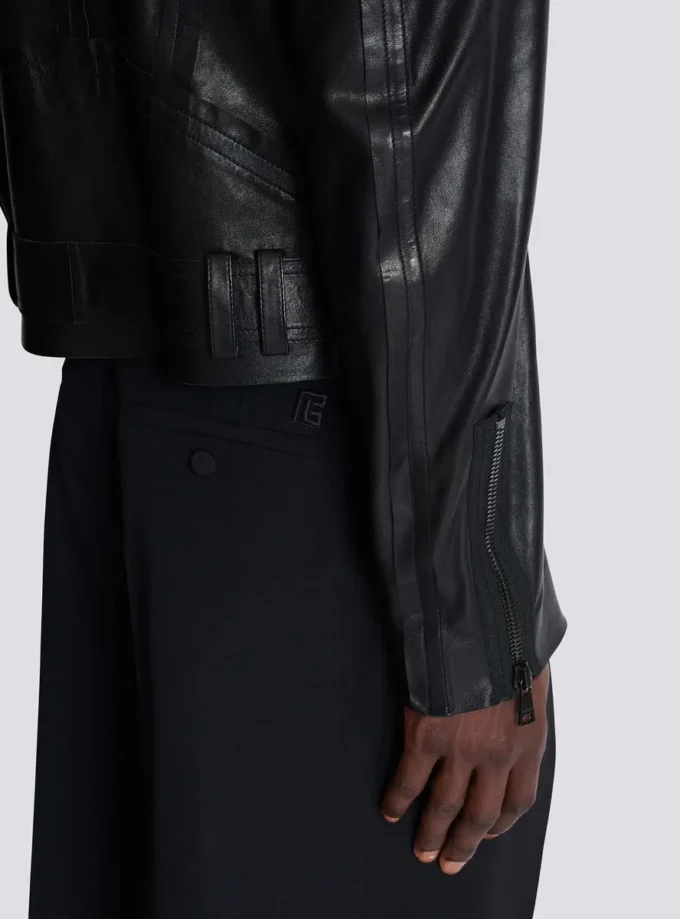 Lightweight lambskin leather biker jacket Lightweight lambskin leather biker jacket