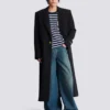 Long coat in grain de poudre wool Long coat in grain de poudre wool