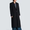 Long coat in grain de poudre wool Long coat in grain de poudre wool