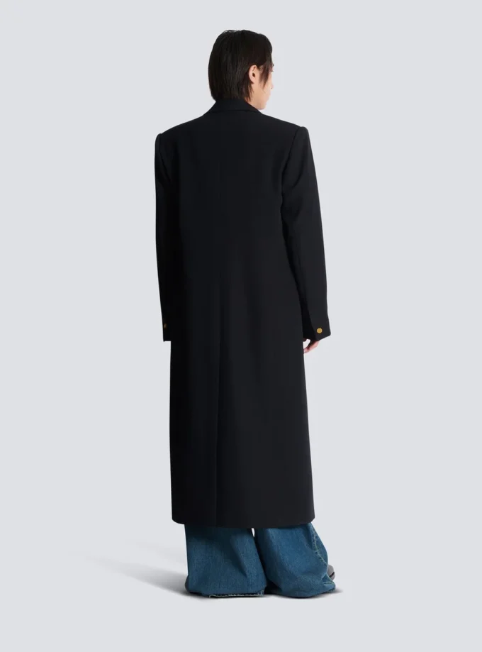 Long coat in grain de poudre wool Long coat in grain de poudre wool
