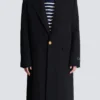 Long coat in grain de poudre wool Long coat in grain de poudre wool