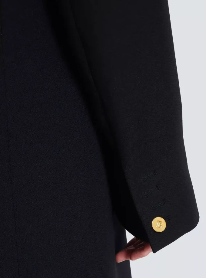 Long coat in grain de poudre wool Long coat in grain de poudre wool