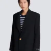 Long coat in grain de poudre wool Long coat in grain de poudre wool