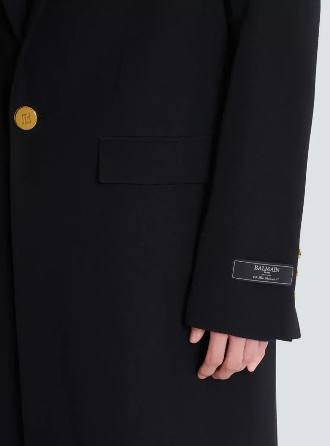 Long coat in grain de poudre wool Long coat in grain de poudre wool