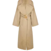 Long cotton gabardine trench coat