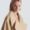 Long cotton gabardine trench coat
