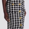 Long gingham tweed skirt Long gingham tweed skirt