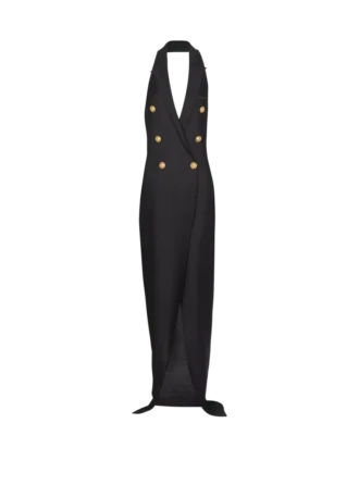 Long halterneck knit dress